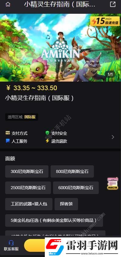 小精靈生存指南國際服怎么充值