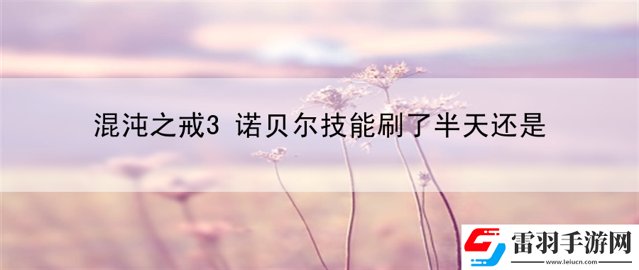 混沌之戒3諾貝爾技能刷了半天還是