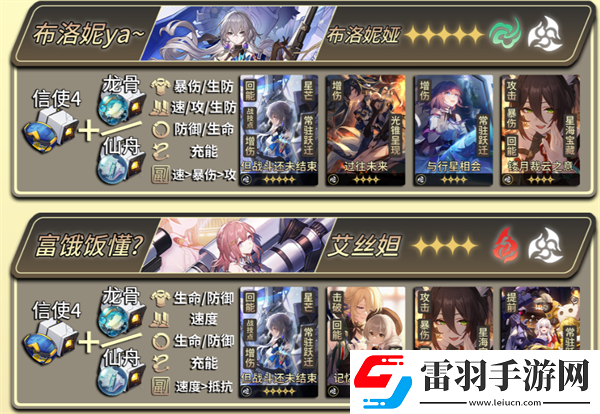 崩壞星穹鐵道1.4版本全角色光錐遺器怎么配裝