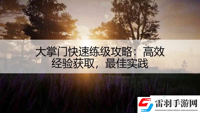 大掌門快速練級攻略
