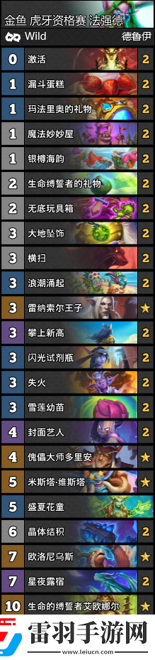 爐石傳說虎牙資格賽金魚卡組一覽