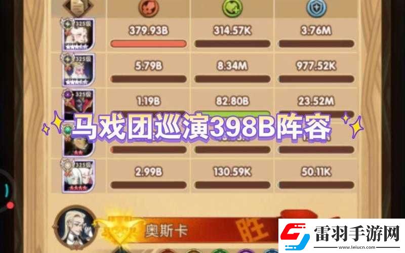 關于劍與遠征馬戲團巡演陣容的深度解析與推薦選擇