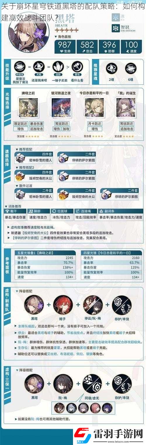 關(guān)于崩壞星穹鐵道黑塔的配隊(duì)策略