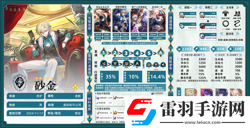 崩壞星穹鐵道砂金角色攻略