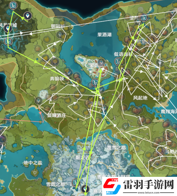 原神提瓦特釣魚路線是什么