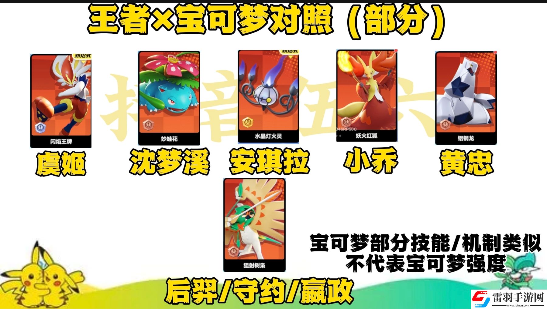 寶可夢(mèng)大集結(jié)與王者里相似的英雄有哪些
