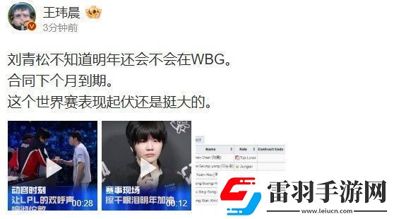 媒體人評劉青松WBG合同
