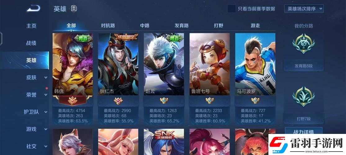 王者榮耀中宮本武藏與韓信高效開黑組合