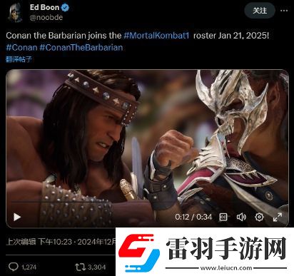 真人快打1新角色“野蠻人柯南”明年1月上線(xiàn)