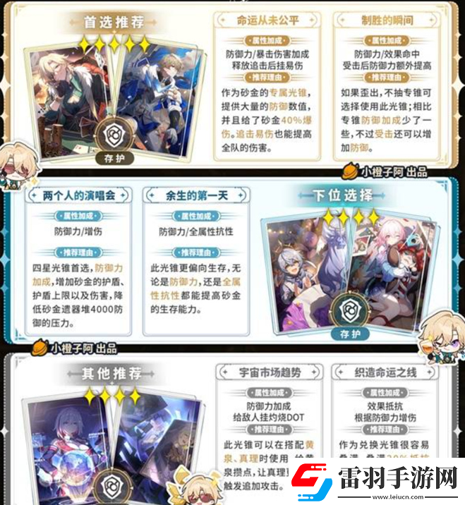 崩壞星穹鐵道砂金光錐怎么搭配砂金光錐選擇解析